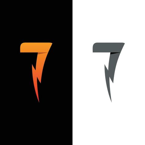 Number 7 lightning bolt logo or symbol template design Lightning Symbol, The Number 7, Lightning Bolt Logo, Bolt Logo, Lightning Logo, Graphic Ideas, Number 7, Youtube Banners, Logo Banners