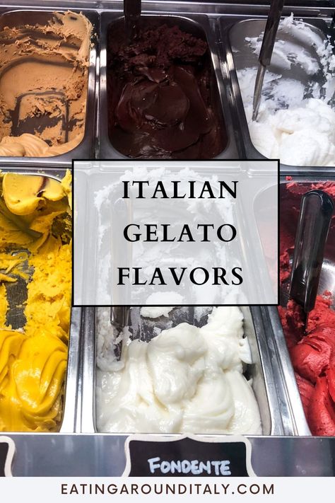 glass case with several gelato flavors in rectangle stainless steel bins with text box overlay in middle Italian Gelato Recipe, Gelato Flavors, Italian Gelato, Gelato Recipe, Quick Guide, Baking Tips, Mind Blowing, Cooking And Baking, Ice Cream