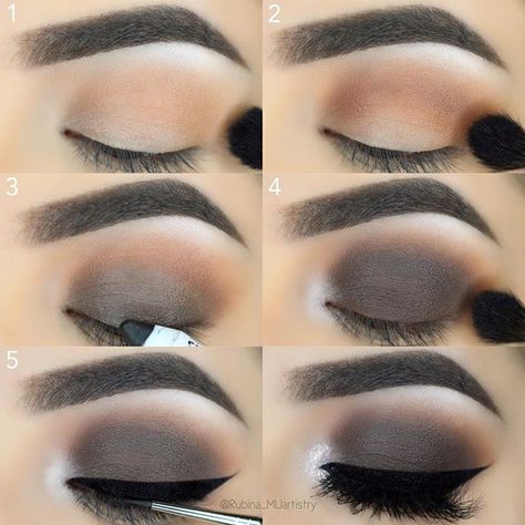 Pinterest: @HerGuide Brown Eyeshadow Looks, Grey Eyeshadow, Eye Makeup Styles, Eye Makeup Steps, Brown Makeup, Brown Eyeshadow, Eye Makeup Tips, Eye Shadows, Eyeshadow Tutorial