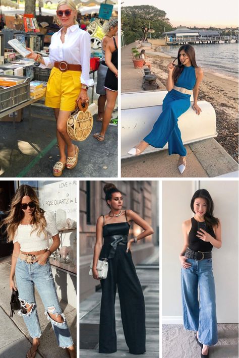 How To Accessorize With A Wide Belt Statement Belts, High Waisted Jeans Outfit, Midlife Fashion, Jeans Outfit, High Waisted Jeans, Wide Belt, Girl Gang, Loose Dress, Colourful Outfits