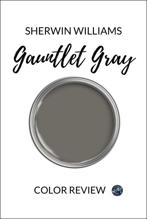 Sherwin Williams Gauntlet Gray SW 7019: Paint Color Review Sherwin Williams Gauntlet Gray, Gauntlet Gray Sherwin Williams, Dark Gray Paint, Popular Grey Paint Colors, Sherwin Williams Paint Gray, Dark Gray Paint Colors, Kylie M Interiors, Warm Grey Paint Colors, Warm Gray Paint