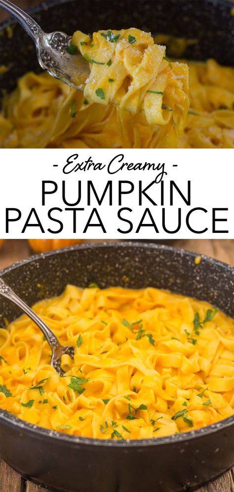 Creamy Squash, Creamy Pumpkin Pasta, Pumpkin Pasta Recipe, Pumpkin Pasta Sauce, Healty Dinner, Savory Pumpkin Recipes, Pumpkin Sauce, Pumpkin Pasta, Fusilli Pasta