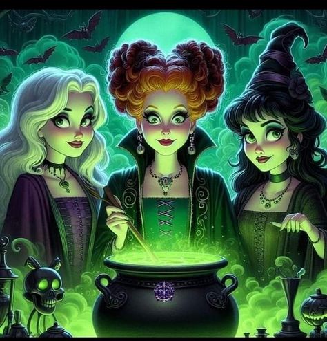 Hocus Pocus Images, Cute Witch Wallpaper, Halloween Witch Wallpaper, Hocus Pocus Wallpaper, Disney Witches, Hocus Pocus Art, Hocus Pocus Characters, Hermanas Sanderson, Happy Halloween Pictures