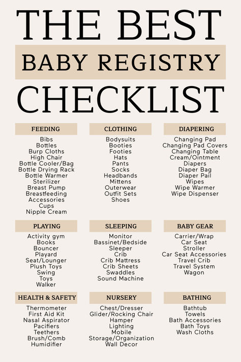 Wondering what baby will actually need? Discover our interactive, easy-to-use, and printable baby registry checklist that syncs seamlessly with your registry to ensure you have all the essentials! First Time Baby Checklist, What To Add To Baby Registry, First Baby Registry Checklist, 2nd Baby Registry Checklist, What To Put On Baby Registry, Baby List Needs Newborns, Baby List Needs, Baby Needs Checklist, First Baby Checklist