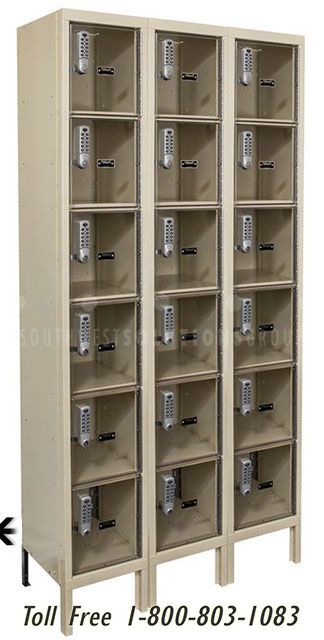 Steel Day Use Lockers with Clear Glass Door and Keyless Lock Safe Lockers, Fume Hood, Keyless Locks, Locker Cabinet, Cabinet Glass, Steel Locker, Art Shelves, Electronic Lock, Office Cabinets