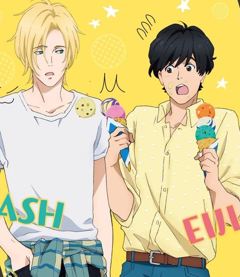 Banana Fish Official Art, Ash And Eiji, Fish Paintings, Banana Art, Banana Fish, Fish Painting, Fanarts Anime, Cute Anime Character, Mlb