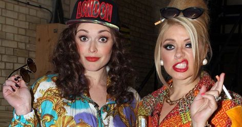 Holly Willoughby And Fearne Cotton Do Eddie And Patsy And Look 'Absolutely Fabulous', Darling! (PICS) | HuffPost Patsy And Eddie, Edina Monsoon, Patsy Stone, Jennifer Saunders, Robin Costume, Cheryl Fernandez Versini, Charlotte Crosby, Ripped Leggings, Joanna Lumley