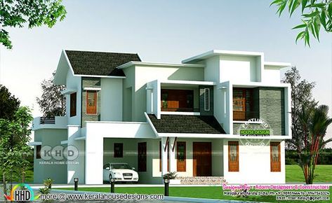 Box Type House, New Model House, Small House Design Architecture, Building Design Plan, 3d Elevation, Kerala House, Indian House, Indian House Plans, House Roof Design