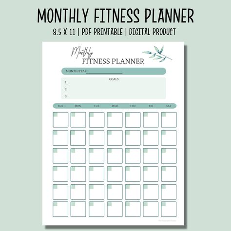 Monthly Fitness Planner PDF  Printable Workout Calendar - Etsy | Monthly Printable Planner by  Leona Ranieri Workout Countdown Calendar, Workout Log Template, Fitness Planner Printable Free, Monthly Fitness Planner, 3 Month Workout, Printable Meal Planner Monthly, Workout Log Printable, Workout Calendar Printable, 2023 Free Printable