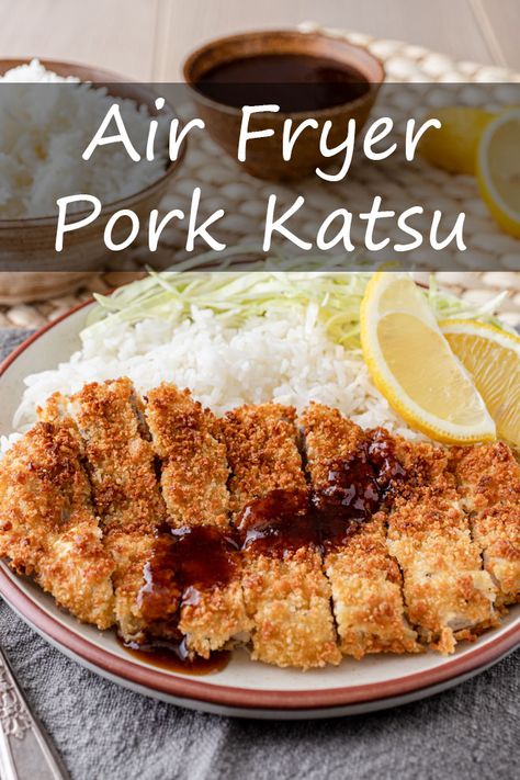 Pork Katsu, Pork Cutlet Recipes, Katsu Recipes, Air Fryer Recipes Appetizers, Air Fryer Pork, Pork Cutlets, Savory Sauce, Air Fryer Recipes Easy, Air Fryer Recipes Healthy