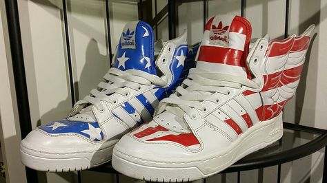 Adidas Jeremy Scott Wings, Jeremy Scott Adidas, Hype Clothing, Outfit Collage, Jeremy Scott, Swag Shoes, Stars And Stripes, Suho, Tennis Shoes