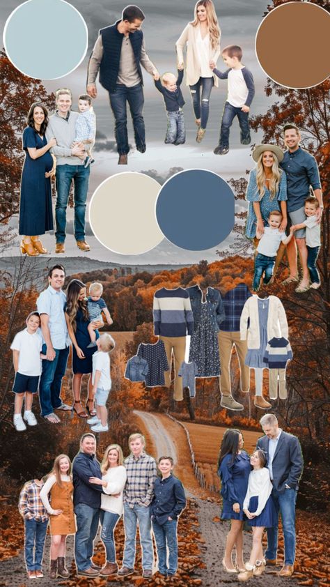 Navy Green Cream Family Pictures, Family Photo Outfits Navy Blue Color Palettes, Blue Scheme Family Pictures, Color Coordinated Outfits Family, Navy Photoshoot Family, Light Purple Family Pictures Outfits, Family Picture Colors Winter, Blue White Family Photos, Family Christmas Pictures Outfits Blue