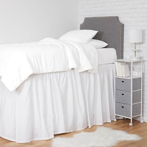 Amazon.com: Dormify Ruffled Extra Long Bed Skirt | Blush Pink Bed Skirt for Dorm Room | Twin/Twin XL | Extended Dorm Bed Skirt | 100% Cotton | 42 Drop | Bedroom & Dorm Room Accent Essentials : Home & Kitchen Dorm Bedskirt, Dorm Bed Risers, Dorm Bed Skirt, Dorm Room Color Schemes, Dorm Bed Skirts, Dorm Room Colors, Dorm Bed, College Bedding, Dorm Room Bedding