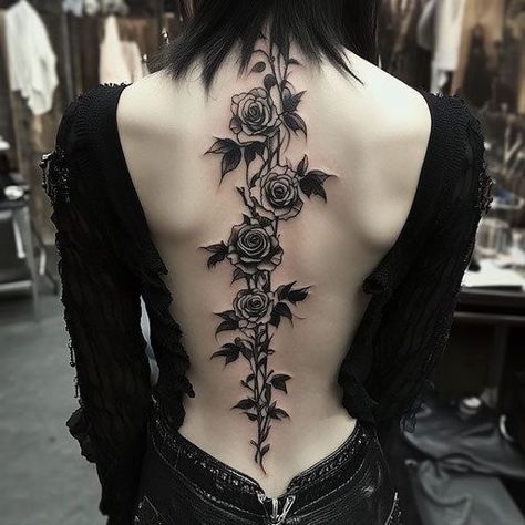 Black And White Shoulder Tattoo Women, Head Tattoos Side, Tattoos To Cover Up Back Acne, Dark Tattoo Designs For Women, Goth Men Tattoo, Dark Art Tattoos, Dainty Gothic Tattoo, Gothic Mother Daughter Tattoos, Inverted Triangle Tattoo