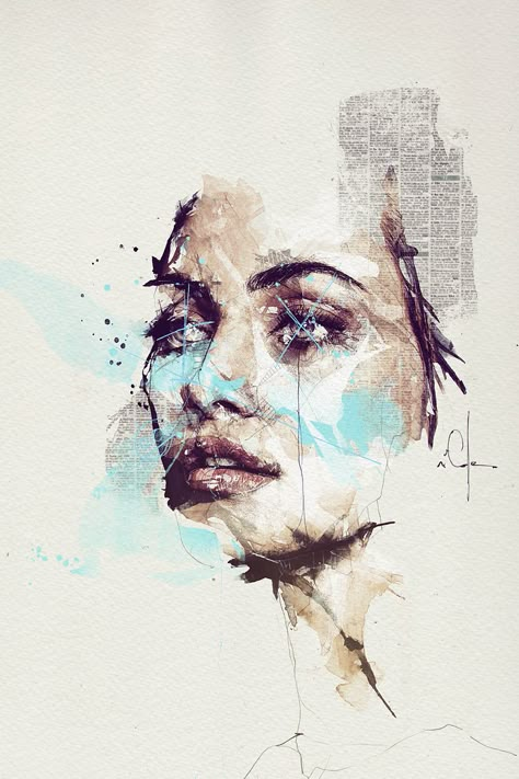 X . Portraits on Behance Florian Nicolle, Art The Clown, Mixed Media Portrait, Art And Painting, Different People, Gcse Art, The Clown, Abstract Portrait, Portrait Illustration