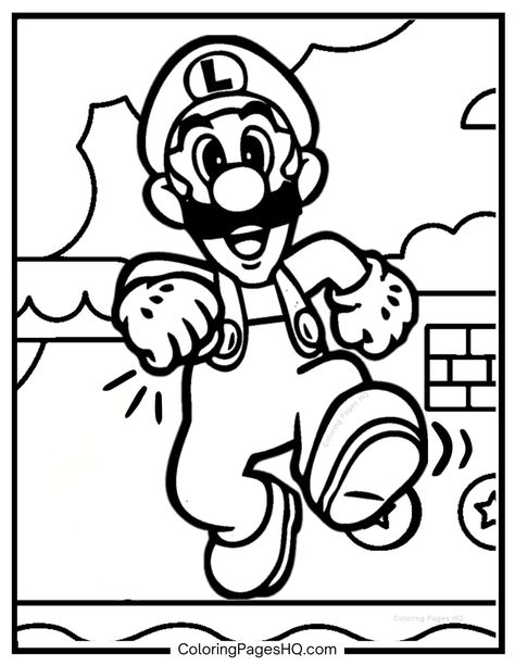 Luigi walking through Mushroom Kingdom from Super Mario Bros Luigi Coloring Pages, Super Mario Coloring Pages, Homeschool Lessons, Hello Kitty Colouring Pages, Mushroom Kingdom, Summer Words, Mario Coloring Pages, Spring Words, Kitty Coloring