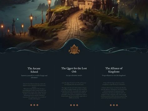 Fantasy Landing Page Template Figma Fantasy Website Design Inspiration, Fantasy Website, Dragon Tamer, Author Website, Landing Page Template, Fantasy Theme, Design Essentials, Website Themes, Web App Design