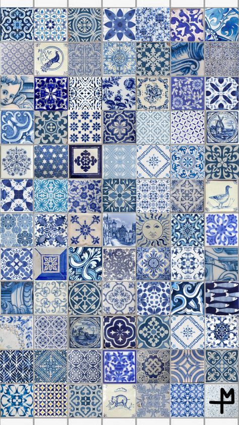 #tiles #blue #porcelain #ceramics #bathroom #vintage #wallpaper Tile Aesthetic, Ceramics Bathroom, Bathroom Vintage, Blue Tile, Blue Porcelain, Porcelain Ceramics, Vintage Wallpaper, Tile, Porcelain