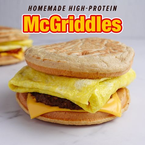 High Protein Mcgriddle, Sausage Breakfast Sandwich, Croissant Breakfast Sandwich, Best Breakfast Sandwich, Protein Meal, Sausage Patty, The Best Breakfast, High Calorie Meals, Macro Meals