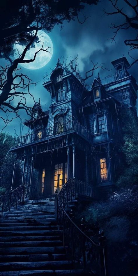 Aesthetic Full Hd, Haunted House Inspiration, Horror Wallpaper Aesthetic, Haunted House Pictures, Haunted House Drawing, Vampire House, Horror Wallpaper, Haunted Mansion Wallpaper, Creepy Houses