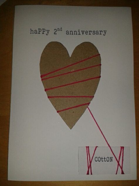 2nd wedding anniversary card 2nd Anniversary Cards Handmade, Purple Pixie, Anniversary Cards Handmade, 2nd Wedding, 2nd Wedding Anniversary, Diy Anniversary, Wedding Anniversary Card, Husband Anniversary, 2nd Anniversary