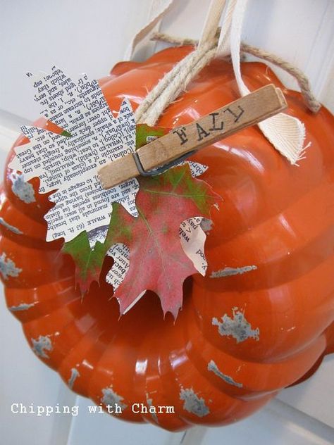 A Few Fall Repurposing Ideas! Copper Molds, Garden Centerpiece, I Love Fall, Bundt Pan, Love Fall, Pumpkin Wreath, Pumpkin Crafts, Happy Fall Y'all, Fall Decorating