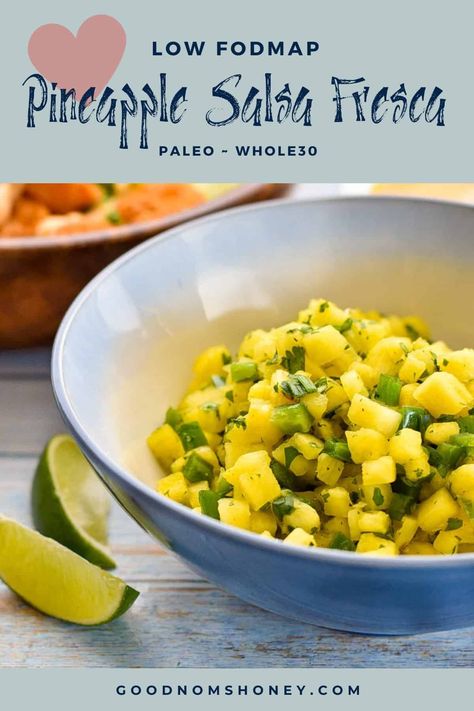 Low Fodmap Tacos, Low Fodmap Salsa, Fodmap Appetizers, Pineapple Pico, Low Fodmap Appetizers, Tacos Fish, Fodmap Recipes Dinner, Low Fodmap Recipes Dinner, Taco Bowl Recipe