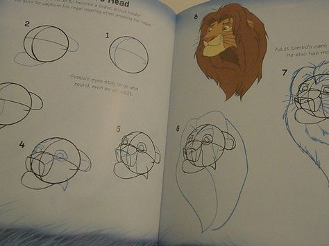 Magic Artist - How to draw Lion King - inside by surehope, via Flickr How To Draw Lion King, How To Draw A Wolf, Lion Anatomy, Draw Lion, How To Draw Disney, Animal Tutorial, King Drawing, Cat References, Lion King Drawings