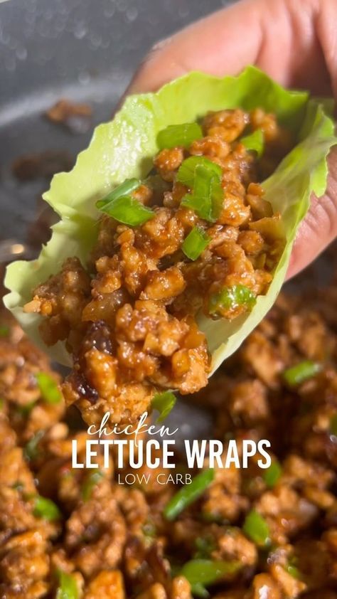 Lettuce Wraps Pf Changs Recipe, Low Carb Chicken Lettuce Wraps, Low Carb Lettuce Wraps, Pf Chang, Chicken Lettuce Wraps Recipe, Low Carb Wraps, Lettuce Wrap Recipes, Healthy High Protein Meals, Chicken Lettuce Wraps