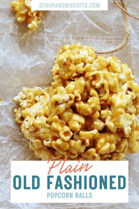 Old Fashioned Popcorn Balls. Freshly popped popcorn coated with a homemade butterscotch-y candy coating. Caramel Popcorn Balls, Caramel Popcorn Recipe, Popcorn Recipes Caramel, Salted Caramel Popcorn, Snack Mixes, Popcorn Treats, Popcorn Recipe, 12 Tomatoes, Popcorn Recipes