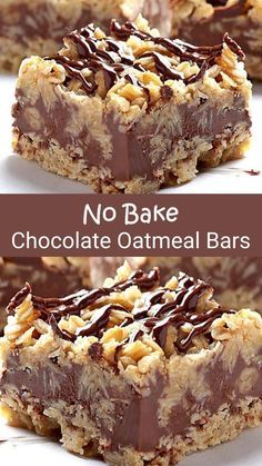 No Bake Chocolate Oatmeal Bars Recipe - CUCINA DE YUNG No Bake Chocolate Oatmeal Bars, Oatmeal Bars Recipes, Chocolate Oatmeal Bars, No Bake Oatmeal Bars, Chocolate Oatmeal Cookies, Dessert Bar Recipe, Chocolate Oatmeal, Oatmeal Bars, No Bake Bars