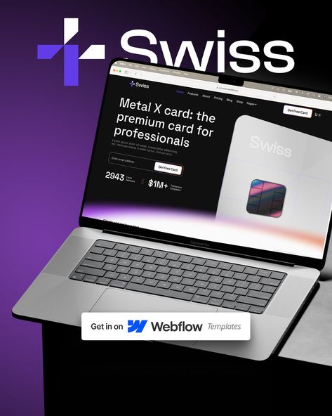 Webflow X Spline making wonders in design 🔥 Unique animations and 3D designs brought to you by the Swiss Webflow template ✨ The 3D card effects are just ✨ https://az-swiss.webflow.io/home #webflow #template #spline #3d #effects #animations Web Design Page, Spline 3d, Finance Template, Business Accounting, Color Gradients, Macbook Mockup, Small Business Accounting, Design Page, Agency Website