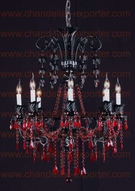 Vampire Chandelier, Haunted Chandelier, Goth Lighting, Black And Red Room, Chandelier Red, Halloween Gala, Wax Room, Gothic Chandelier, Black Crystal Chandelier