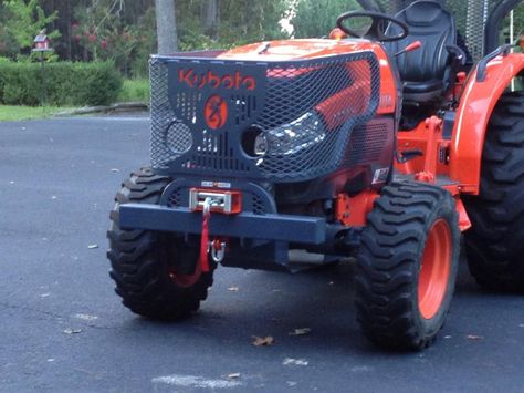 Compact Tractor Attachments, Garden Tractor Attachments, Atv Attachments, Welded Metal Projects, Kubota Tractor, Grill Guard, Jd Tractors, Tractor Idea, Atv Trailers