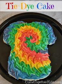 Tie Dye Cake DIY Recees Cake, Homemade Cupcake Stands, Tye Dye Cake, Tie Dye Cake, Wiggles Cake, Tie Dye Cupcakes, Tie Dye Birthday Party, Making Cupcakes, Lolly Cake