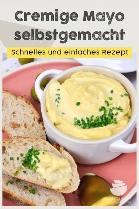 Mayonnaise einfach selbst machen Rezept Homemade Mayonnaise Recipe, How To Make Mayonnaise, Homemade Mayo, Mayonnaise Recipe, Homemade Mayonnaise, Yummy Dips, Culinary Skills, Diy Food, Ketchup