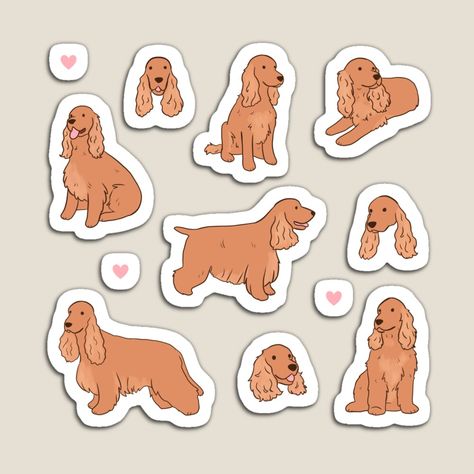 Get my art printed on awesome products. Support me at Redbubble #RBandME: https://www.redbubble.com/i/magnet/Red-english-cocker-spaniel-illustration-pattern-by-Yarafantasyart/136717555.TBCTK?asc=u Cocker Spaniel Drawing, Cocker Spaniel Illustration, Spaniel Drawing, Spaniel Illustration, Poodle Drawing, Pet Branding, Spaniel Art, English Cocker, English Cocker Spaniel