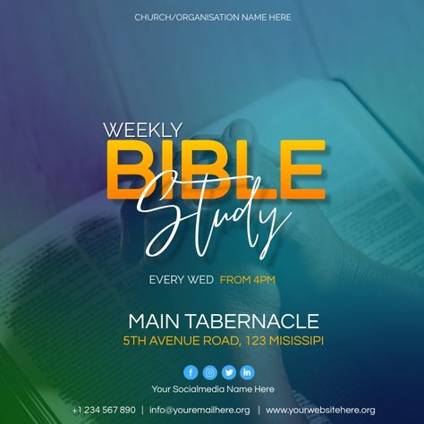 Bible Study Design Ideas, Bible Study Flyer Design Background, Bible Study Poster Design, Bible Study Graphic Design, Evangelism Flyer Church Design, Church Flyer Design Ideas, Bible Study Flyer Design, Bible Study Design, Church Flyer Design Templates