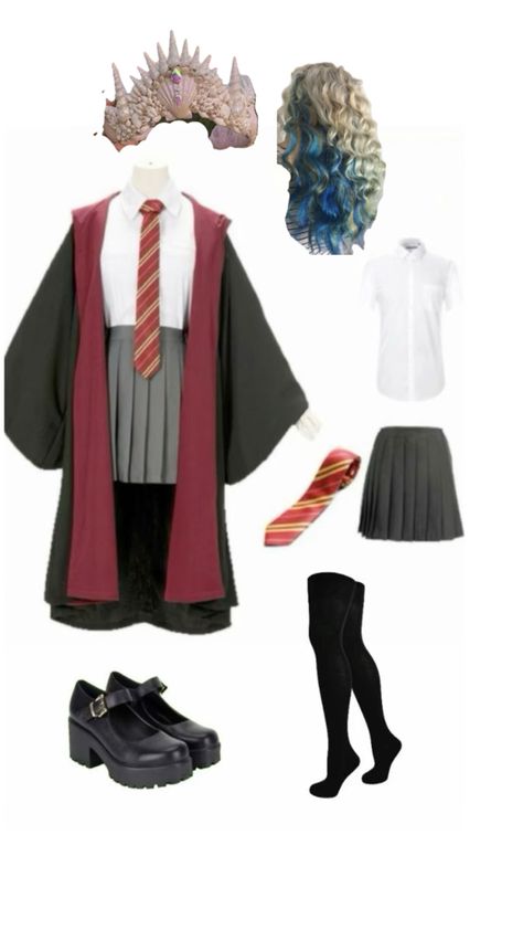 Harry Potter Halloween Outfit, Hermione Granger Outfits Hogwarts, Griffindor Outfits Uniform, Harry Potter Clothes Aesthetic, Harry Potter Disfraz, Hogwarts Aesthetic Outfits, Hermione Granger Outfit, Hogwarts Dress, Gryffindor Cosplay