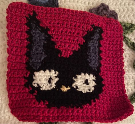 Studio Ghibli Crochet Granny Square, Studio Ghibli Granny Square, Ghibli Granny Square, Studio Ghibli Crochet, Ghibli Crochet, Kikis Delivery Service, Crochet Pieces, Car Trip, Crochet Inspo