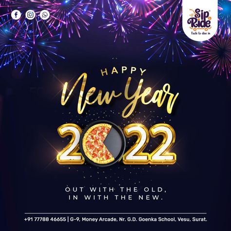 Happy New Year Post 2022 Happy New Year Social Media Post, New Year Creative Ads, New Year Creative, Christmas Pizza, New Year Post, Product Ads, Medical Posters, Photoshop Tutorial Typography, Happy New Year 2022