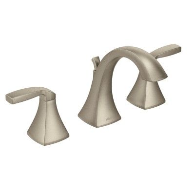 Moen Voss Brushed Nickel Two-Handle High Arc Bathroom Faucet Bathroom Sink Units, Bathroom Faucets Chrome, Widespread Bathroom Faucet, Wall Mounted Toilet, Bath Faucet, Minimalist Contemporary, Trendy Bathroom, Tuscan Style, Lavatory Faucet