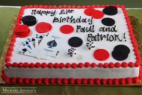 Sheila Johnson, Lv Cake, Poker Cake, Michael Angelo, Casino Birthday, News Logo, Birthday Sheet Cakes, A Deck Of Cards, Design Sheet