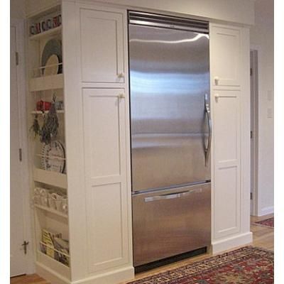 Refrigerator Skins, Refrigerator Cover, Small Kitchen Pantry, Refrigerator Covers, Pantry Cupboard, Stainless Steel Refrigerator, Kitchen Pantry Cabinets, Kitchen Wall Tiles, Kitchen Cabinet Storage