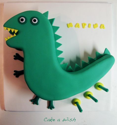 Peppa Pig: George's dinosaur Mr Dinosaur Peppa Pig Cake, Peppa Pig Dinosaur Cake, Peppa Pig Dinosaur, Peppa Birthday, Pepper Pig, Dino Cake, Dinosaur Birthday Cakes, Peppa Pig Cake, Pig Cake