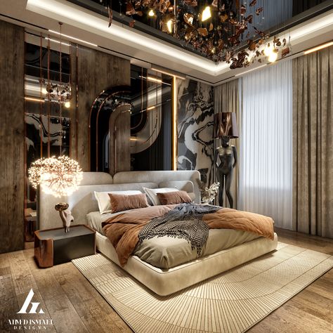 Futuristic Bedroom, Bedroom Ideas Luxury, Art Deco Style Interior, Living Room Partition, Living Room Partition Design, Room Partition Designs, Luxury Bedroom Master, Luxurious Bedroom, Luxury Bedroom