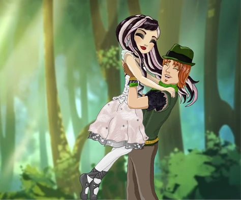 Duchess and Sparrow - Fanmade Ever After High Couples, Duchess Swan X Sparrow Hood, Ever After High Ships, Eah Ships, Swan Background, Daring Charming, High Sparrow, High Illustration, Duchess Swan