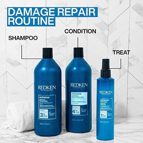 https://amzn.to/3JkIfZp Redken Extreme Shampoo, Redken Shampoo, Extremely Damaged Hair, Redken Extreme, Prevent Hair Breakage, Restore Damaged Hair, Shampoo For Damaged Hair, Help Hair Grow, Hair Cuticle