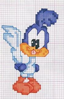 Road runner Square Drawing, Stitching Projects, Graph Paper Drawings, Disney Cross Stitch Patterns, Pixel Drawing, Pixel Art Grid, Pix Art, Graph Paper Art, Disney Cross Stitch