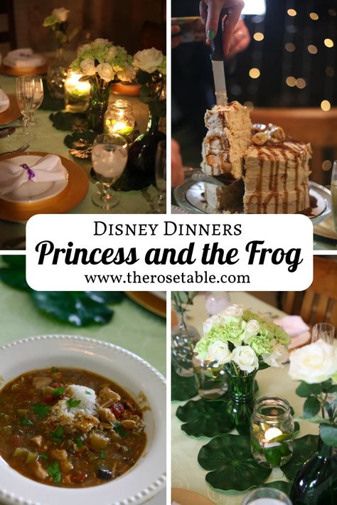 Tiana's Gumbo, Pumpkin Princess Party, Princess And The Frog Party, Disney Party Ideas, Disney Parties, Disney Halloween Parties, Frog Party, Underwater Party, Disney Garden